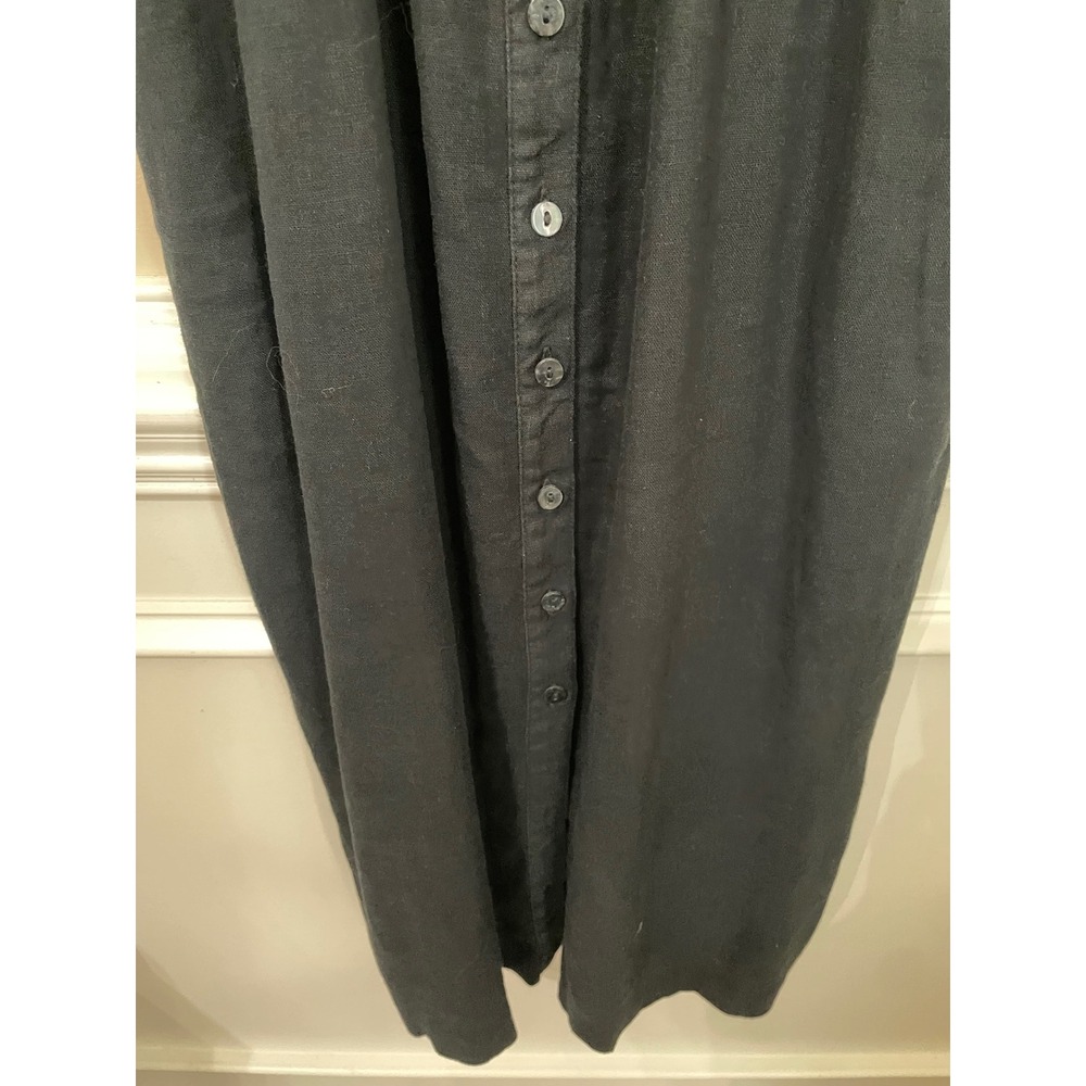 Universal Thread Black Linen Blend Button Front Smocked Midi Sundress Size M - Picture 7 of 8